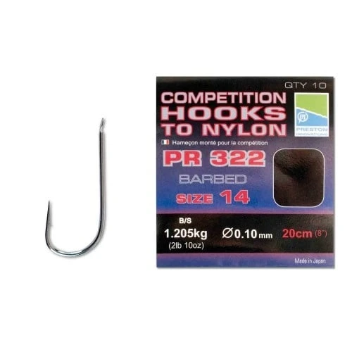 PR 322 Competition Barbed Hook To Nylon 8” 2 PR 322 Competition Barbed Hook To Nylon 8” - Afbeelding 2