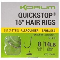 Supersteel Big Fish Quickstop 15” Hair Rigs Barbless